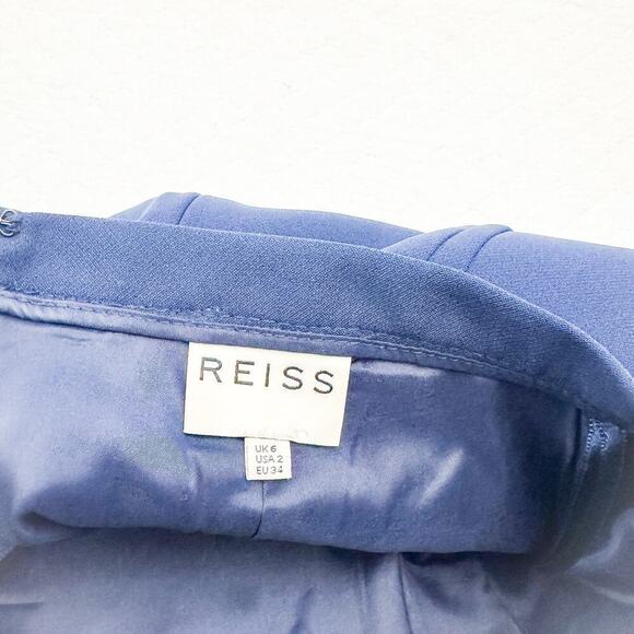 Reiss Verdi Pencil Skirt Back Slit Navy Blue Straight Size 2 - Picture 4 of 7